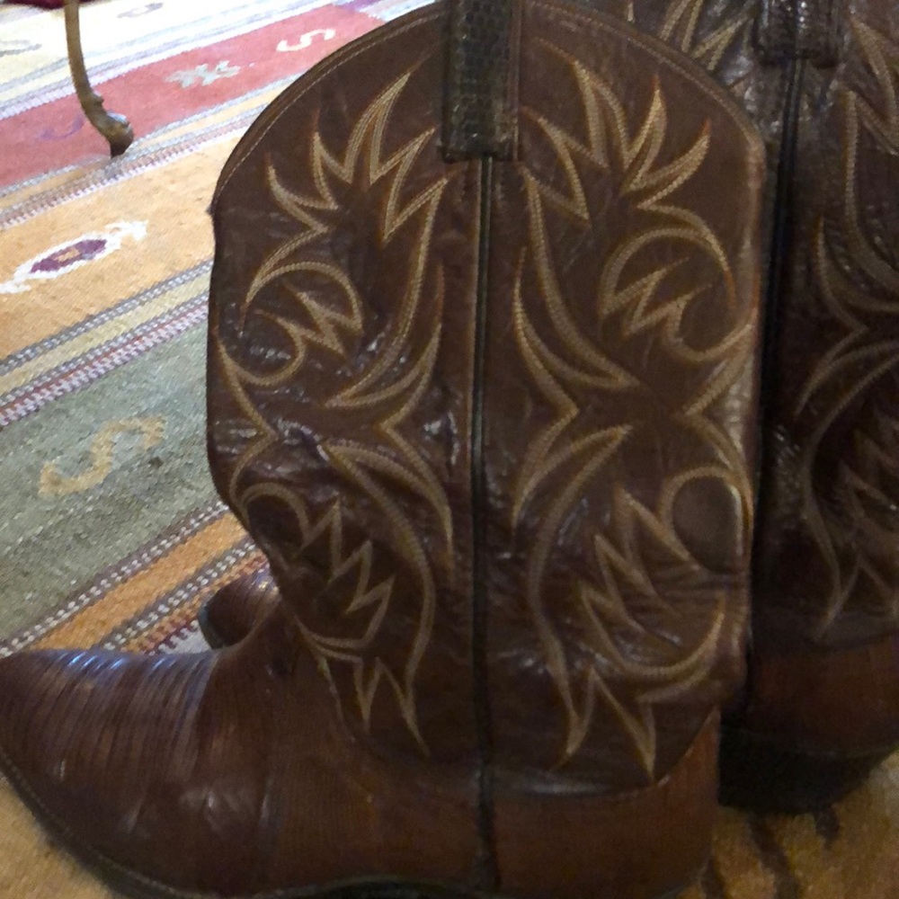 Hand made snake, leather embroidered Dan Post - Picture 3 of 3